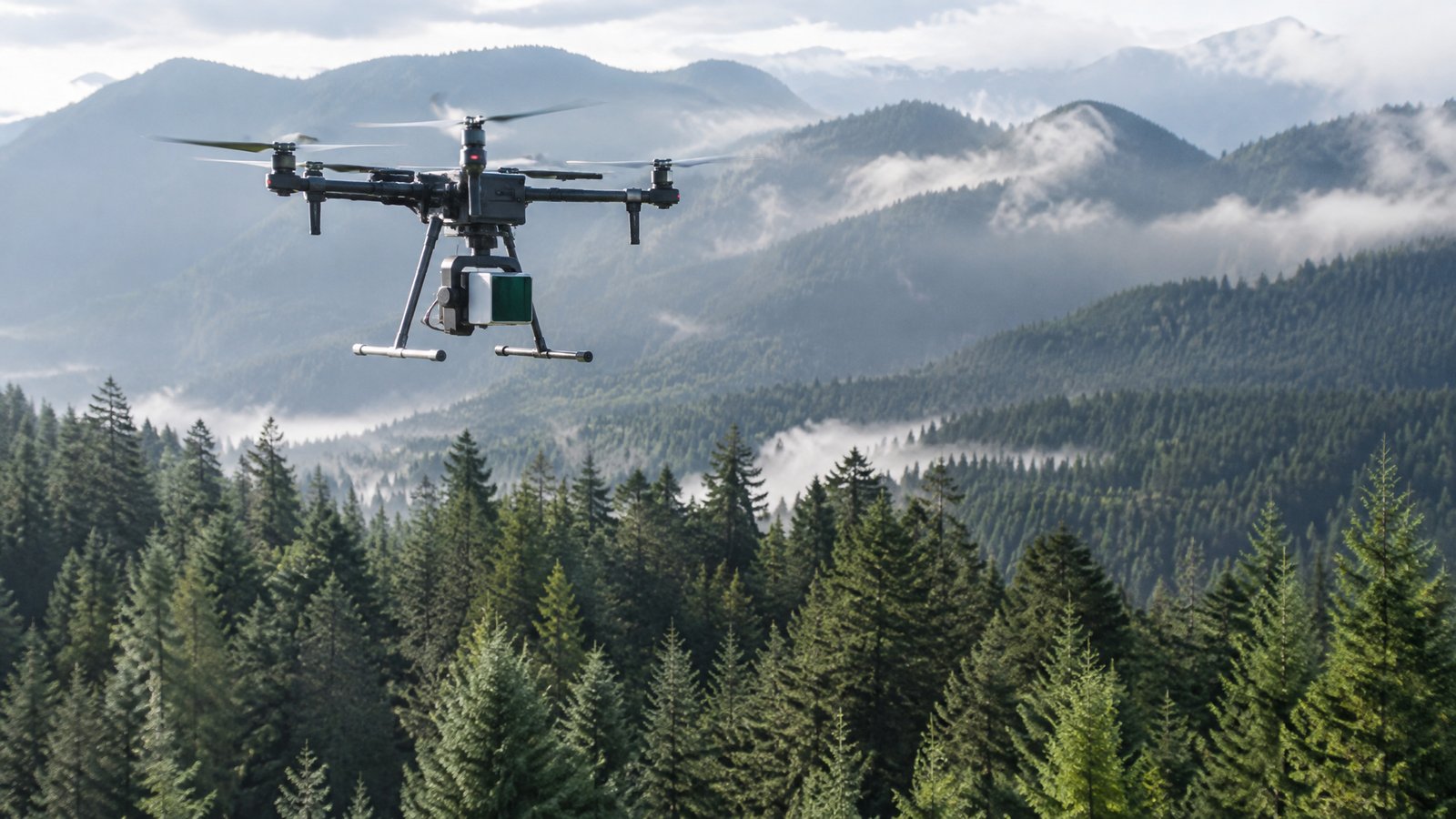 Drone photo illustrating: Drone LiDAR Forestry Survey: Methods, Accuracy and When to Use It