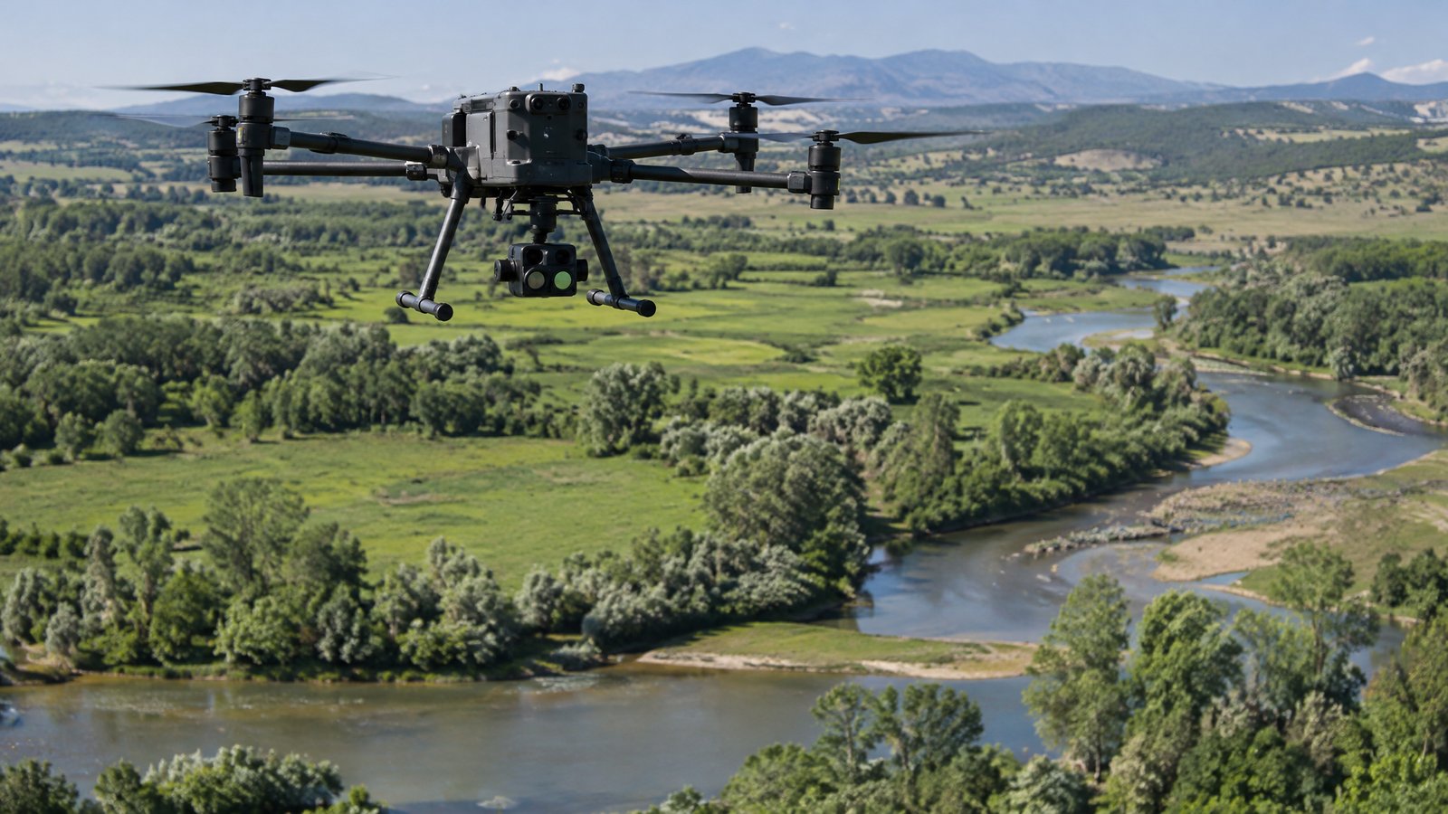 Drone capturing progress on a construction site